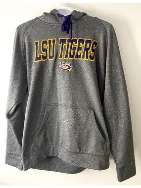 LSU Tigers Champion Sweater Hoodie Men's Size Medium Gray in Good condition!